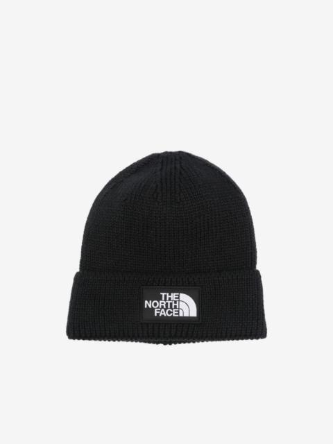 The North Face logo box cuffed beanie hat