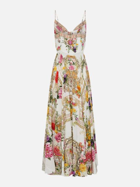 CAMILLA LONG DRESS WITH TIE FRONT