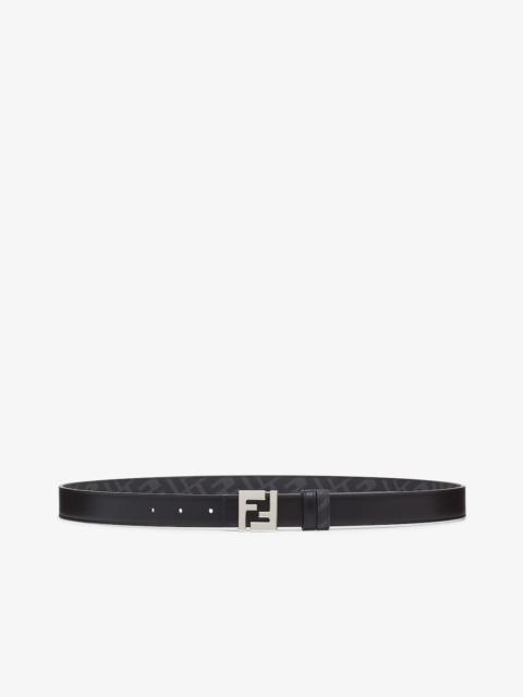 FENDI Fendi Man Black Leather Ff Squared Reversible Belt