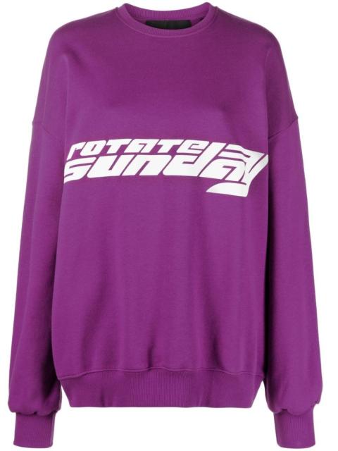 ROTATE logo-print crew-neck jumper