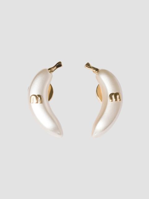 Miu Miu Women's Metal Earrings - Gold White