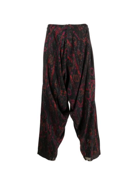 floral-print tailored trousers