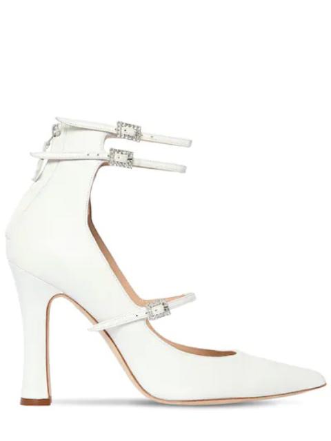 Alessandra Rich 105MM MARY JANE LEATHER PUMPS