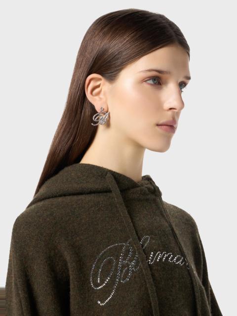 Blumarine STUD EARRINGS WITH B MONOGRAM IN RHINESTONES