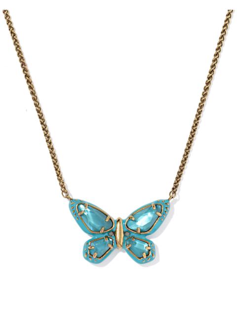 KENDRA SCOTT Dolly Parton x Kendra Scott Enamel Butterfly Vintage Gold Short Pendant Necklace