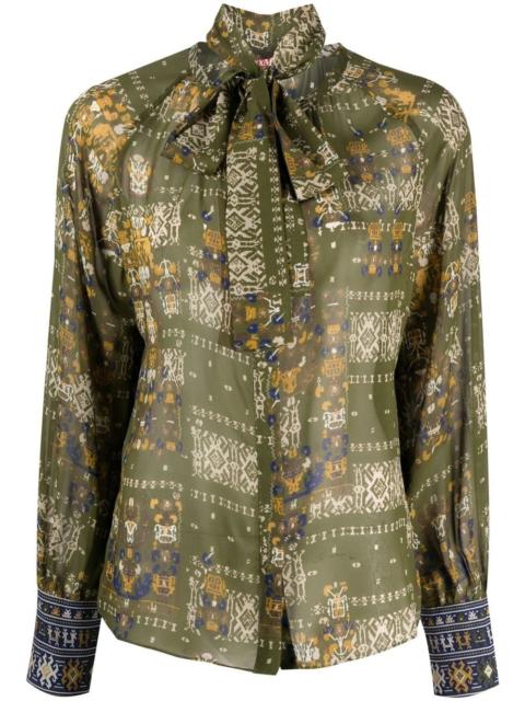'S Max Mara neck tie abstract-print shirt