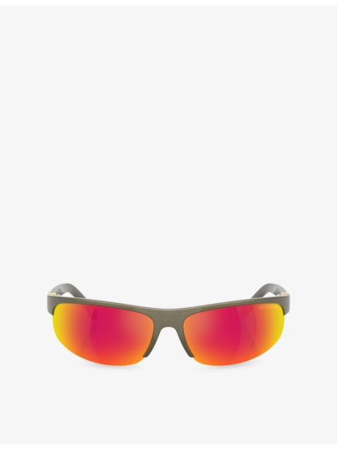 Miu Miu MU A02S Oval-Frame Injected Sunglasses