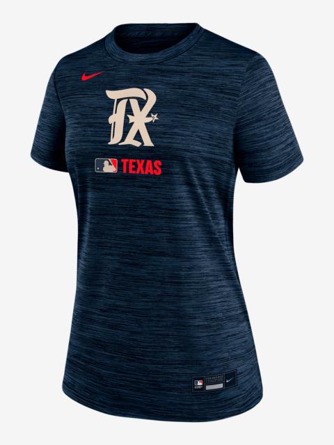 Nike Texas Rangers Authentic Collection City Connect Velocity Women's Nike Dri-FIT MLB T-Shirt