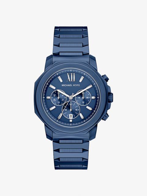 MICHAEL KORS Oversized Prescott Blue-Tone Watch