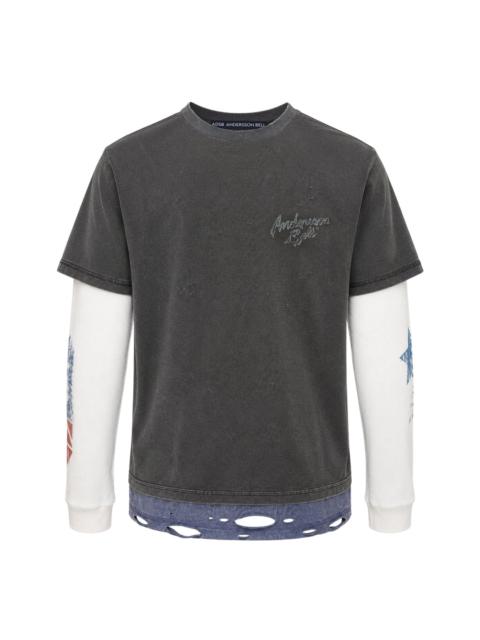 Andersson Bell Distressed Layered Long Sleeve Tee