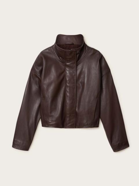 ALLSAINTS RYDER FUNNEL NECK LEATHER JACKET