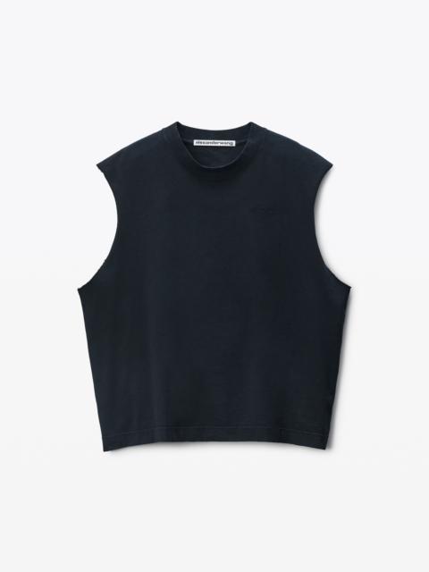 Alexander Wang Black Vintage Fade-Effect Muscle Tank