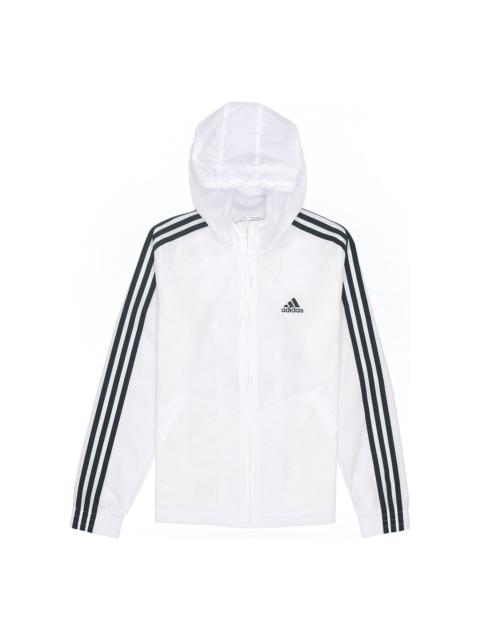 adidas (WMNS) adidas Essentials 3-Stripes Windbreaker Asia Sizing 'White Black' H10243
