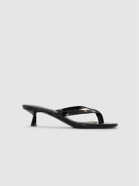 ANINE BING Noelle Thong Heels - Embossed Black