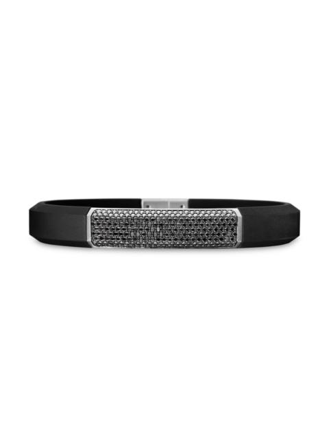 DAVID YURMAN Men's Streamline ID Bracelet In Rubber - Black Diamond