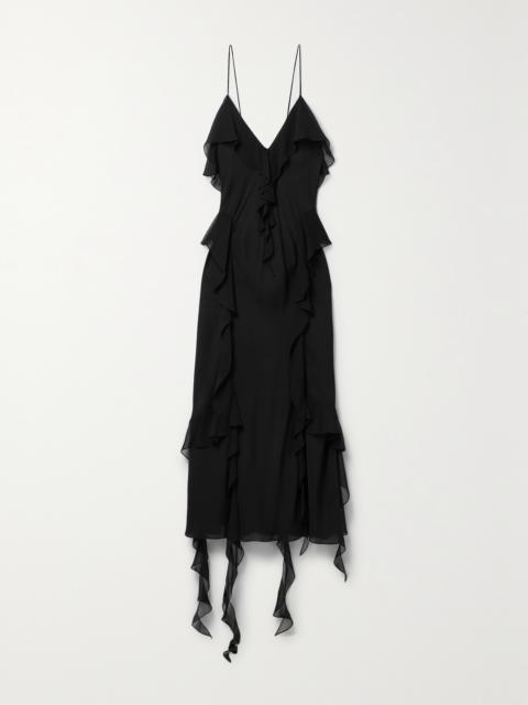 KHAITE Pim ruffled 미디 드레스