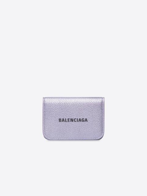 BALENCIAGA Women's Cash Mini Wallet Metallized in Purple