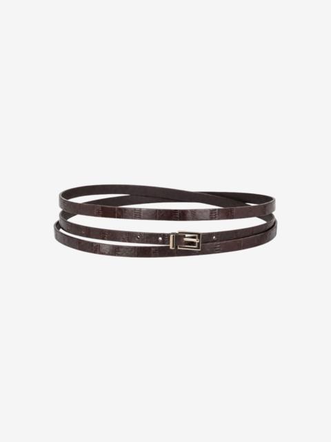 The Kooples THIN BROWN LEATHER BELT
