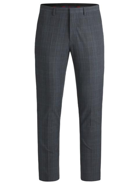 HUGO EXTRA-SLIM-FIT TROUSERS IN CHECKED STRETCH FABRIC
