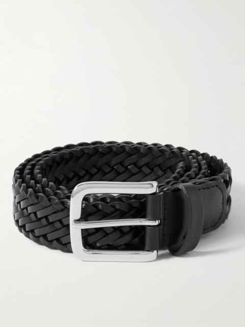 Anderson's 3cm Woven Leather Belt Black