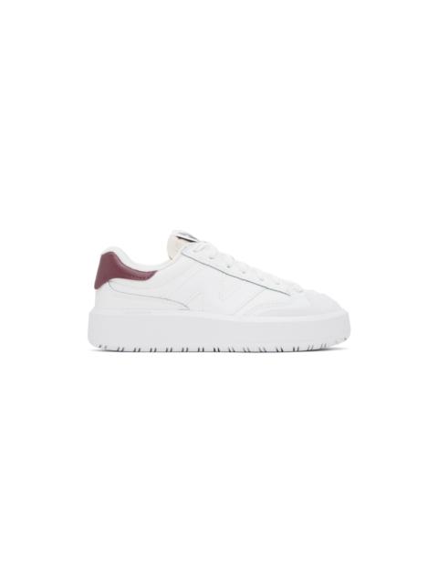 White & Burgundy CT302 Sneakers