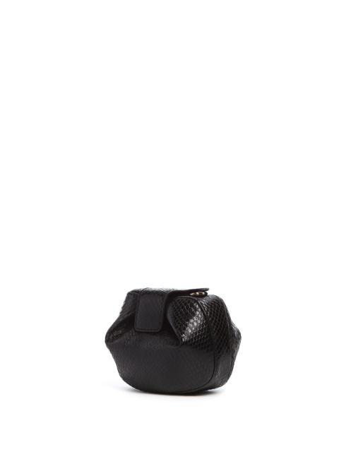 Soft Demi Clutch in Black Snakeskin