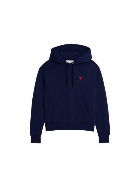 AMI Paris Ami Paris Ami de Coeur Tonal Small ADC Classic Fit Hoodie Nautic Blue/Red