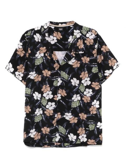 BOSS floral-print shirt