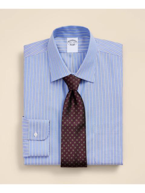 Brooks Brothers Supima® Cotton Non-Iron Pinpoint Oxford Ainsley Collar Stripe Dress Shirt