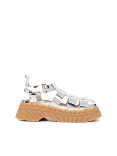 GANNI Creeper 55mm cage strap sandals