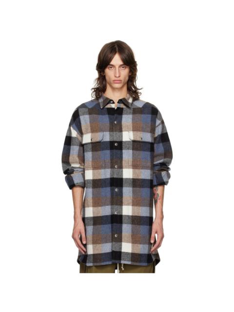 Rick Owens Blue Porterville Oversized Shirt