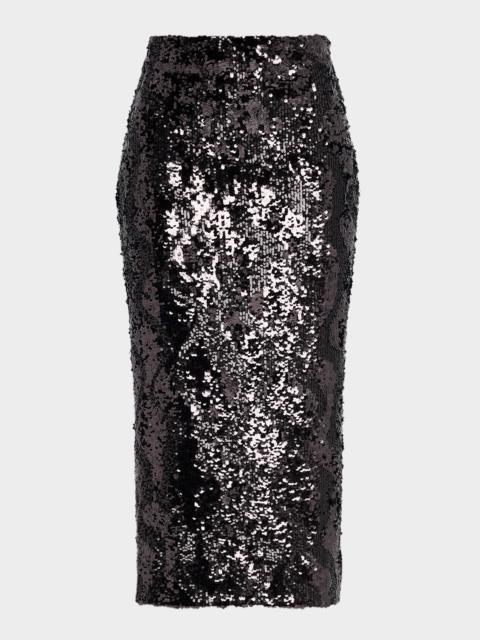 VERONICA BEARD Koa Sequined Midi Skirt