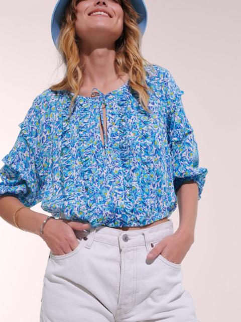 Poupette St Barth Blouse Amanda - Blue Ocean Flowers