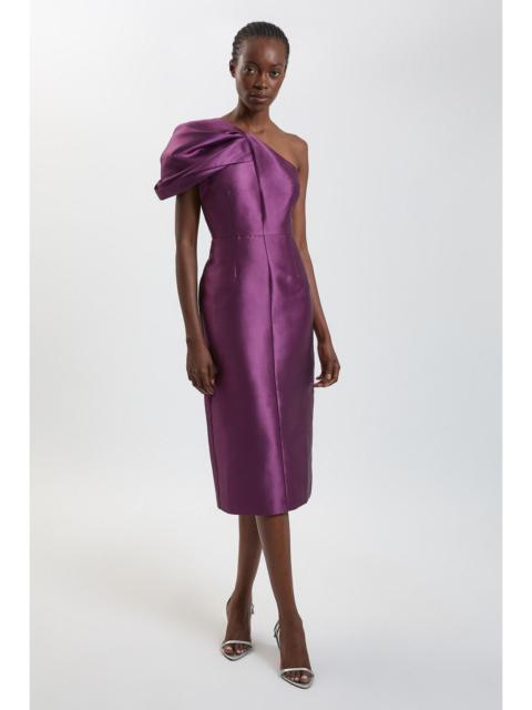KAREN MILLEN One Shoulder Twill Midi Dress