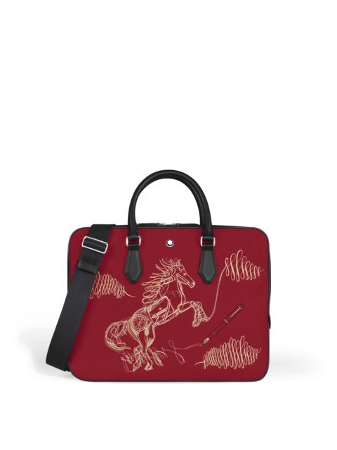 Montblanc THIN BRIEFCASE YEAR OF THE HORSE IN EMBROIDERED GABARDINE