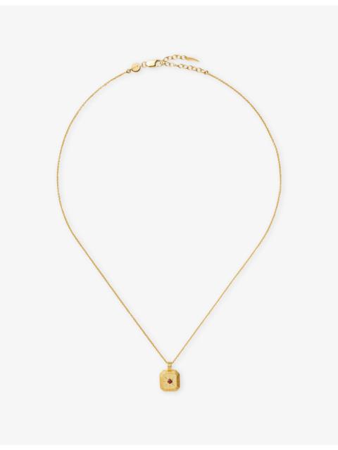 MISSOMA January Garnet Birthstone 18ct Gold Vermeil Sterling Silver Pendant Necklace