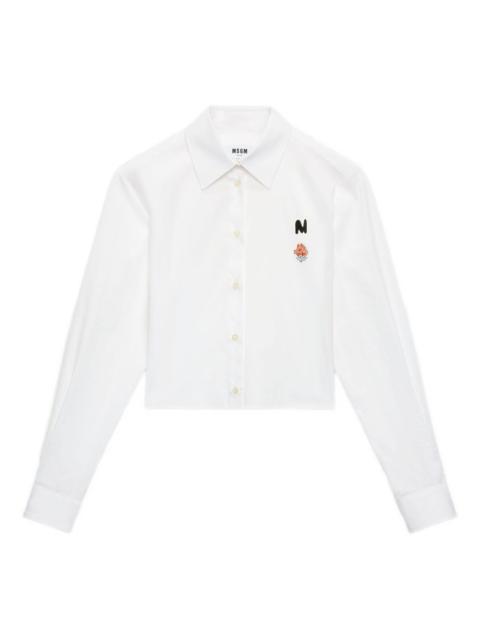 MSGM logo-print cropped shirt