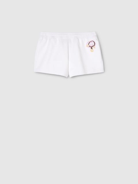 GUCCI Cotton jersey shorts with embroidery