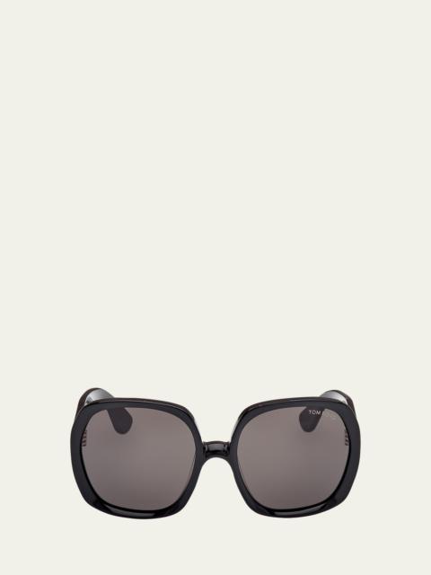 TOM FORD Saffron Acetate Round Sunglasses