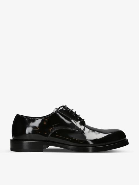 Round-toe leather Derby shoes