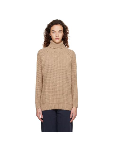Sunspel Beige Chunky Turtleneck