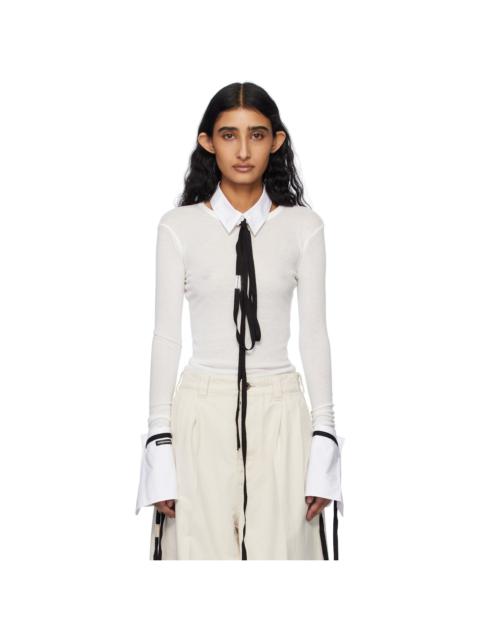 Ann Demeulemeester White Fiene Long Sleeve T-shirt