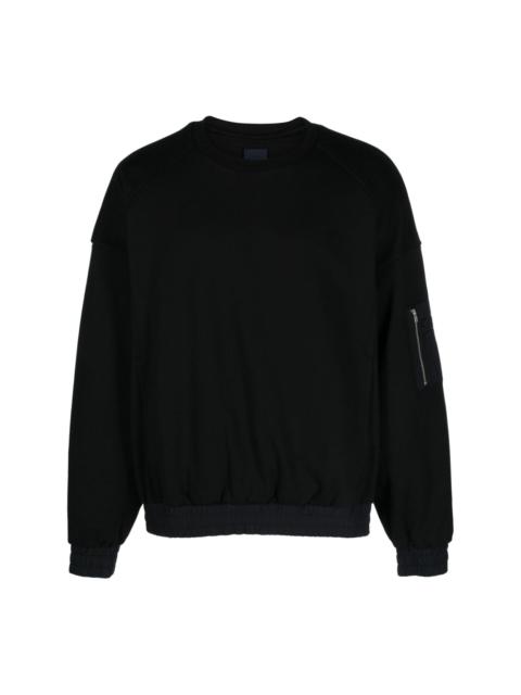 sleeve-pocket cotton sweatshirt