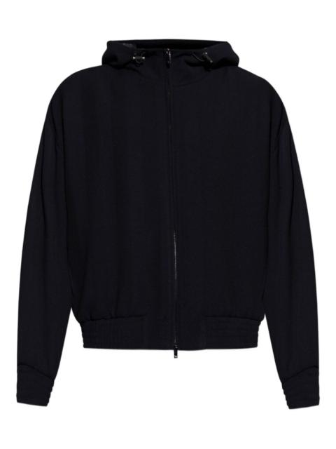 EMPORIO ARMANI hooded zip wool jacket