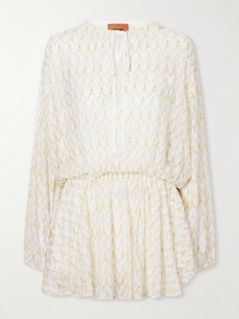 Missoni Metallic Crochet-knit Mini Dress