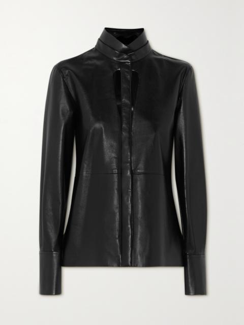 Givenchy Cutout Leather Blouse