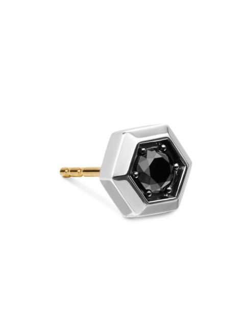 DAVID YURMAN Men's Faceted Hex Stud Earring in Sterling Silver - Black Diamond