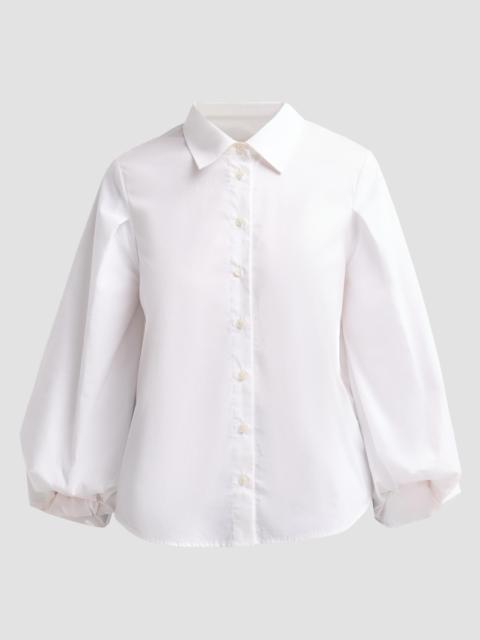 TANYA TAYLOR Women's Marina Cotton Blouson-Sleeve Top - Optic White