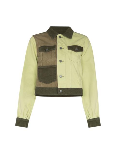 colour block denim jacket