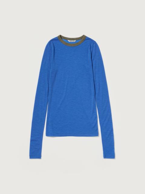 AURALEE FLUFFY CASHMERE NYLON JERSEY RINGER L/S TEE